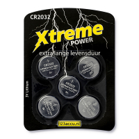 123accu Xtreme Power CR2032 3V Lithium knoopcel batterij 5 stuks  ADR00046