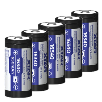 XTAR 5 stuks XTAR RCR123A / 16340 oplaadbare lithium batterijen (3.7 V, Li-ion, 650 mAh)  AXT00051